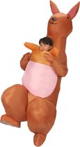 KIMU® Opblaas Kostuum Kangoeroe - Opblaasbaar Pak - Kangoeroepak Mascotte Opblaaspak - Opblaasbare Buideldier Volwassenen Dames Heren Festival