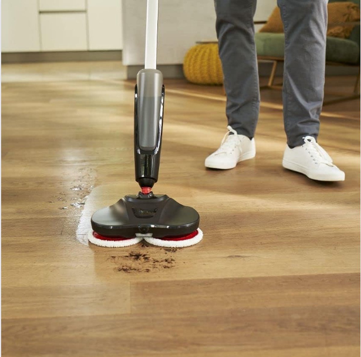 Draadloze Elektrische Spinmop - Oplaadbare Dubbele Draaiende Vloerdweil Met 4 Herbruikbare Pads Voor Hardhout, Tegels En Laminaat