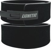 Lionetic Lifting Belt - Premium Lever Belt - Powerliftig Riem - Clip Sluiting - Powerlifting/Bodybuilding - Krachttraining Accessoires – Black on Black – XL