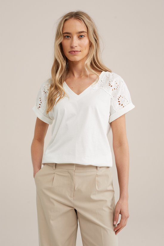 WE Fashion Dames T-shirt met embroidery