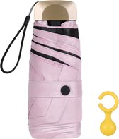 Mini paraplu, zakparaplu met 6 ribben, stof & aluminium paraplustandaard, zonwering paraplu voor buiten, UV-vouwparaplu, gouden handgreep