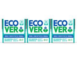Ecover Universal - Waspods - 3 x 34 stuks - 3-in-1 werking - Dubbel geconcentreerde formule - Plantaardig & Biologisch afbreekbaar