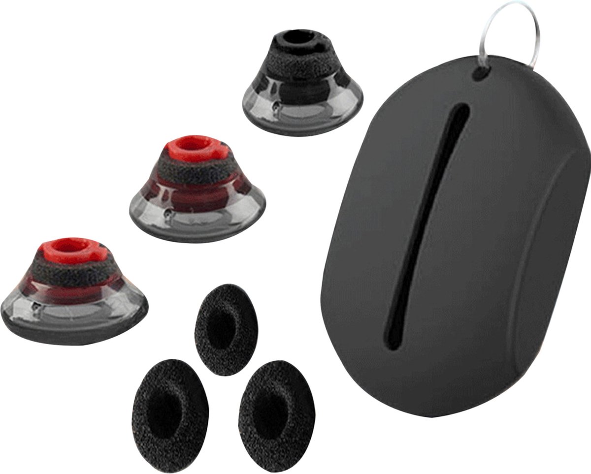 Somstyle Eartips & Covers Set Geschikt voor Plantronics Voyager 5200, 5210 & 5220 - 7-in-1 - 3 Maten - Met Opbergdoosje - Zwart