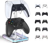 RGB Controller Holder 2 Tier Universal Stand for PS5 PS4 PS3 Xbox Series X/S Switch Pro with 2 USB Ports - Gaming Accessories Desk Organizer