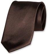 E.L. Cravatte Stropdas - Donkerbruin - 100% Zijde