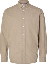 Selected - Heren Overhemden Rick Slim Fit Overhemd Morel - Beige - Maat M