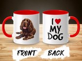 Mok rood/wit Sussex Spaniel dog - I love my dog / dog lover / dogs - ik hou van mijn hond / hondenliefhebber / honden