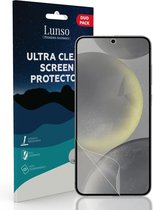 Lunso Geschikt voor Samsung Galaxy S24 Plus / S24+ Duo Pack (2 stuks) Beschermfolie - Full Cover Screenprotector