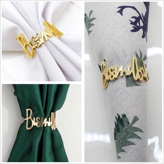 Servetring goud 12 stuks elegante metalen servettengespen, servetring Kerstmis napkin ringen voor tafeldecoratie Valentijnsdag Pasen bruiloft Kerstmis diner feest