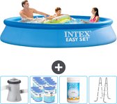 Intex Rond Opblaasbaar Easy Set Zwembad - 305 x 61 cm - Blauw - Inclusief Pomp Filters - Chloor - Ladder