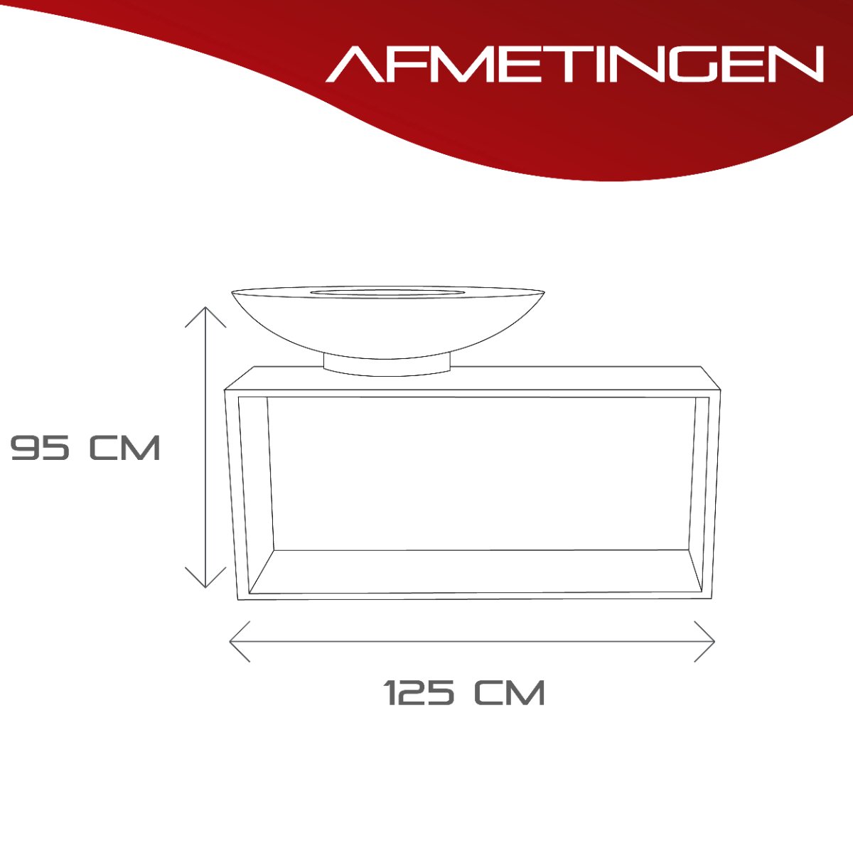 RedFire Onyx Tafel Vuurschaal - Ø 80 cm - Zwart