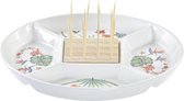 Snackdienblad DKD Home Decor Multicolour Natuurlijk Bamboe Keramiek Tropisch 23,5 x 23,5 x 7 cm