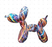 Luxe Ballon Hond Beeldje - Neon Design - Modern Art Mania - Meerkleurig - Noorse Kunst