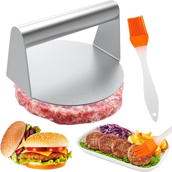 Hamburger Mold Kit Pers met antiaanbaklaag, gehaktballen, grillaccessoires, hamburgerpers, hamburgerpers, hamburgerpers, hamburgerpers, roestvrij staal, hamburgermaker voor grill