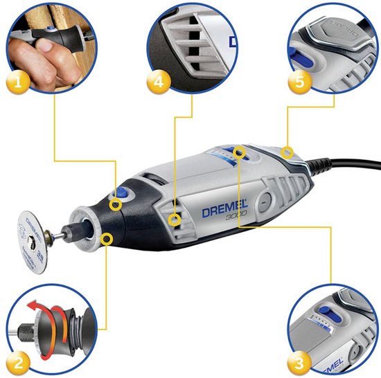 Dremel 3000 Multitool - Roterend - 130 W - Met 5 accessoires