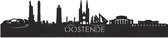 Skyline Oostende Zwart hout - 120 cm - Woondecoratie - Wanddecoratie - Meer steden beschikbaar - Woonkamer idee - City Art - Steden kunst - Cadeau voor hem - Cadeau voor haar - Jubileum - Trouwerij - WoodWideCities