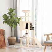 The Living Store Kattenmeubel - Alles-in-één - 80 x 60 x 166 cm - Pluche en sisal