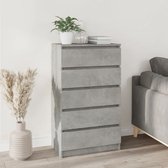 The Living Store Armoire à tiroirs Armoire de rangement - 60x36x103 gris béton Bois d'ingénierie durable