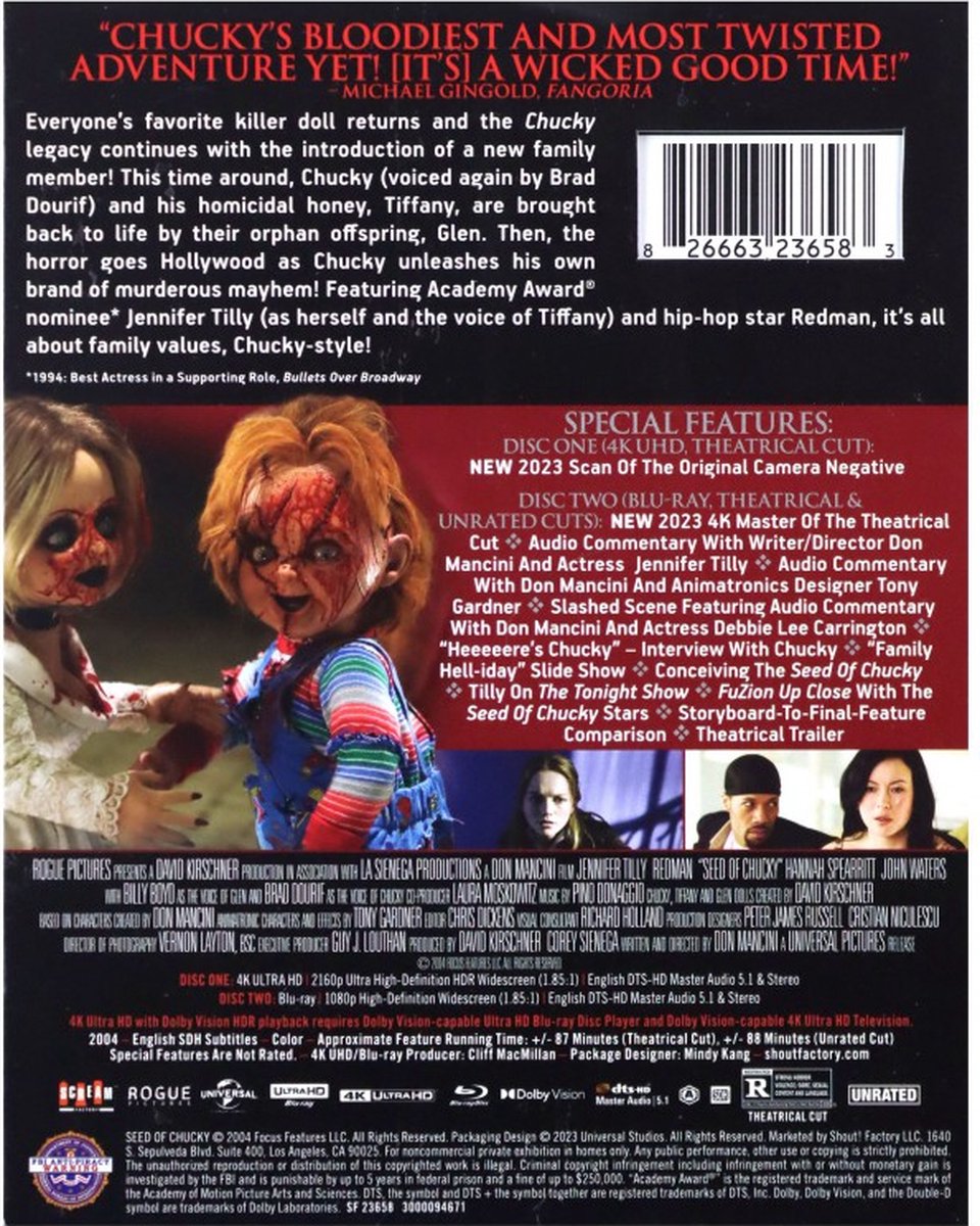 Seed of Chucky [Blu-Ray 4K]+[Blu-Ray], Billy Boyd | Dvds | bol
