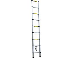 Herzberg HG-5380: Telescoopladder Aluminium 3,8 meter Telescopische Uitschuifladder - 3.8M