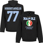 Napoli Campioni Kvaratskhelia 77 Hoodie - Zwart - XL