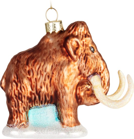 BRUBAKER Boule de Noël en Verres Peinte à la Main - Motif Amusant - Décoration de Sapin de Noël Soufflée à la Main Figurines Pendentif Deco Drôle - Boule de Sapin Noël de Noël Décoration de Noël - Mammoet