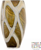 Design vaas Oval - Fidrio TUNDRA - glas, mondgeblazen bloemenvaas - hoogte 40 cm