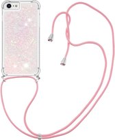 Coque arrière Coverup Liquid Glitter avec cordon - Coque iPhone SE (2022/2020), iPhone 8/7 - Pink