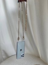 xoxo Wildhearts telefoonkoord - Dreamy - Lang koord - Geschikt voor iPhone - Geschikt voor Samsung - Universeel - Phone cord - Telefoonketting - Koord voor telefoon - Telefoon hanger ketting goud