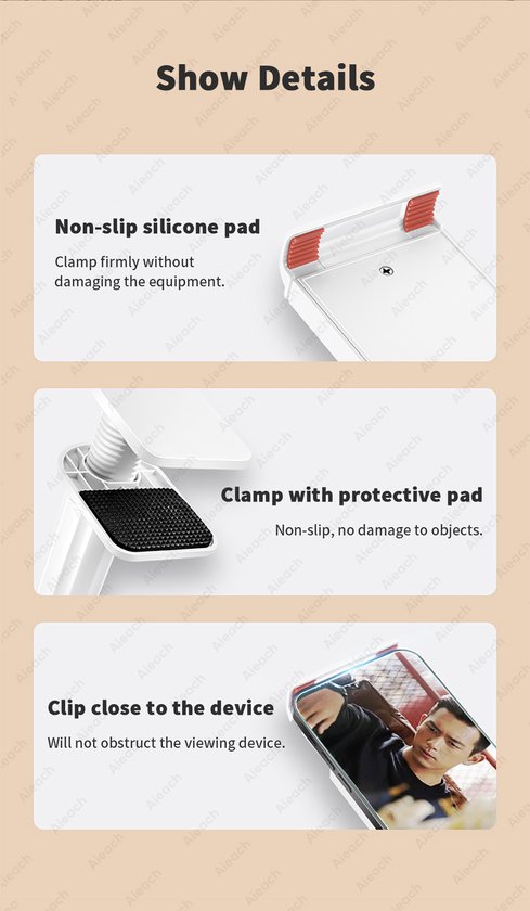 BEWISER - Soporte de Pared para Tablet, rotación de 360 ° Flexible