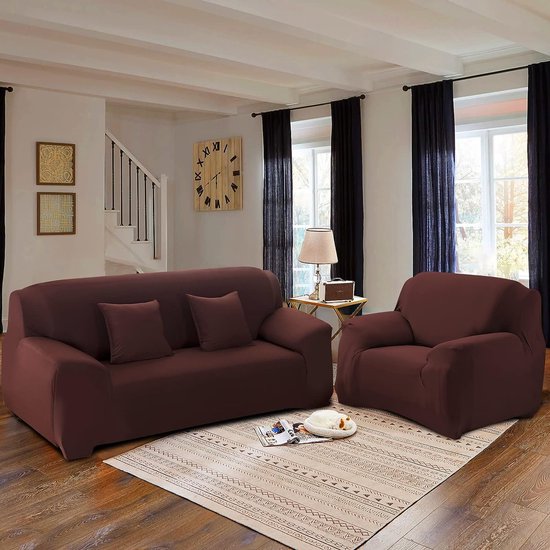 Housse de canapé 2 places extensible avec accoudoirs, en élasthanne,  moderne,... | bol.com