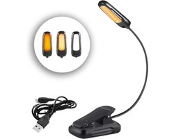 ZoeZo - LED Leeslampje - Voor boek - Bed nachtkastje leeslamp - Boeklamp - Met klem - 360°C Flexibele nek - USB Oplaadbaar - 3 Lichtstanden ZoeZo - LED Leeslampje - Voor boek - Bed nachtkastje leeslamp - Boeklamp - Met klem - 360°C Flexibele nek - USB Oplaadbaar - 3 Lichtstanden