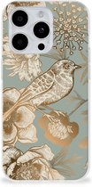 TPU Case Geschikt voor iPhone 15 Pro Vintage Bird Flowers