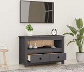 The Living Store TV-meubel Grenenhout - Landelijke stijl - 79x35x52cm - Grijs