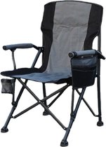 Campingstoel - Strandstoel - Vissersstoel - Visstoel - Rugleuning - Opvouwbare stoel - Zwart/grijs