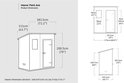 Afmetingen van Manor Pent 6x4 tuinhuis met schuin dak, 1 deur en 1 raam.