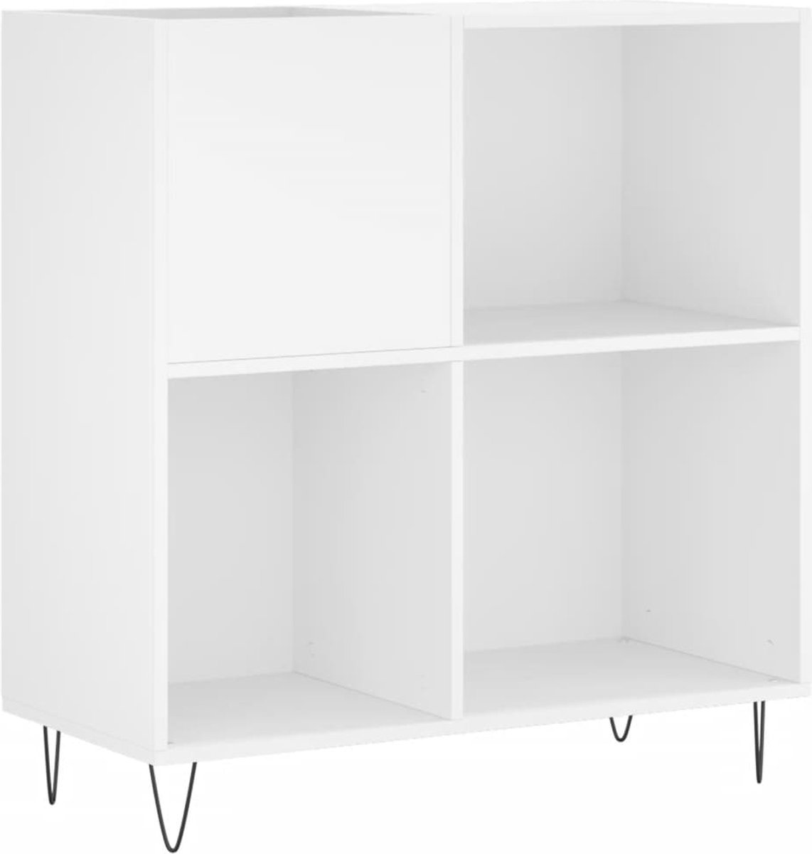 vidaXL - Platenkast - 84,5x38x89 - cm - bewerkt - hout - wit