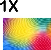 BWK Textiele Placemat - Gekleurd Patroon - Set van 1 Placemats - 45x30 cm - Polyester Stof - Afneembaar