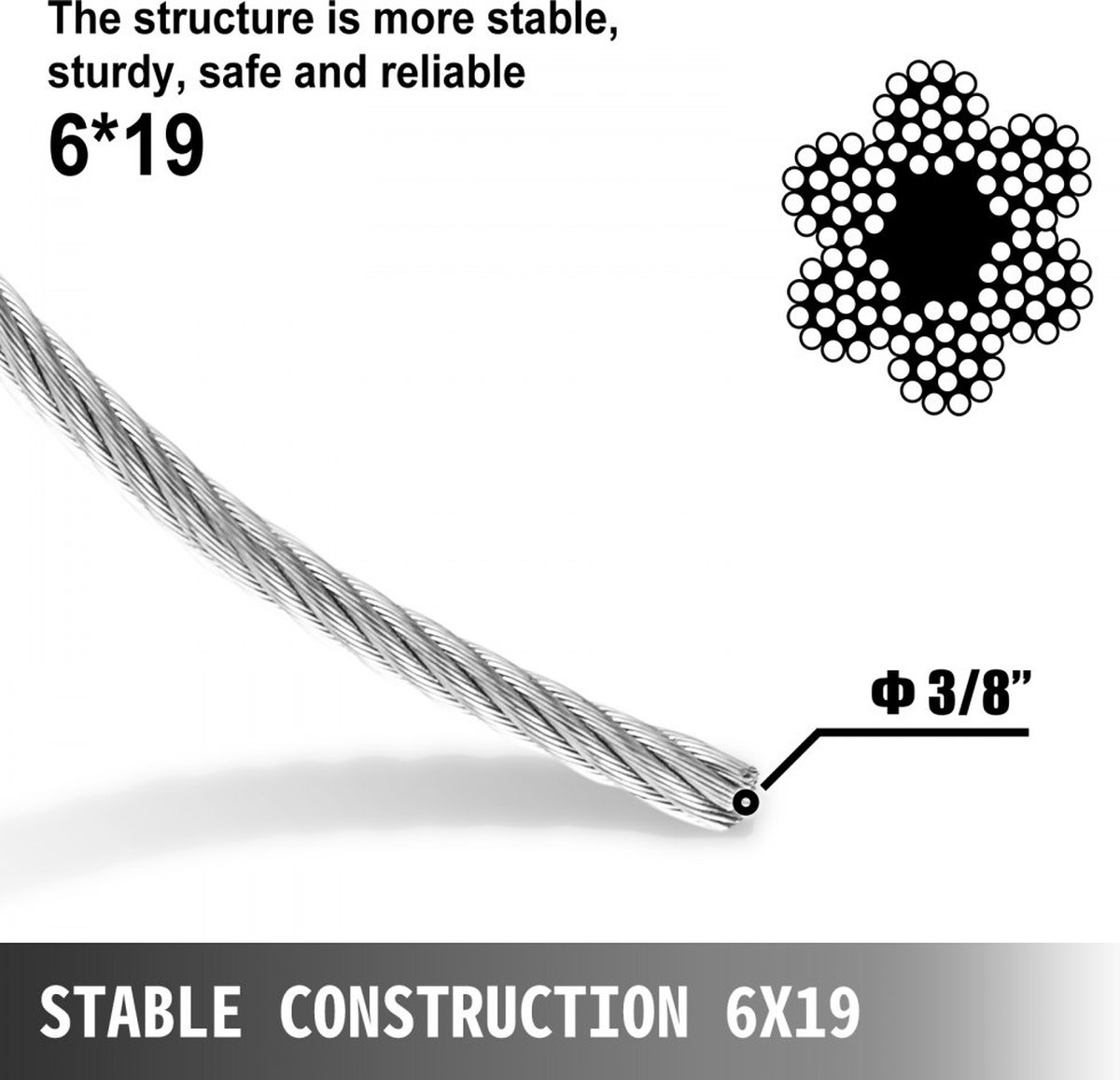 Crochet plat pour treuil câle de 8-12mm, capacité 10 tonnes