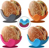 Siliconen Hamburger Houder - Set van 4 - Hamburgerhouder - Burgerbuddy - Burger Buddy - Cadeau - 4 Stuks