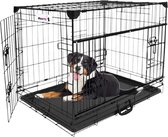 MaxxPet Caisse pour chien avec porte coulissante - pliable - caisse pour chien - caisse de voyage - 78x48x56cm - Zwart