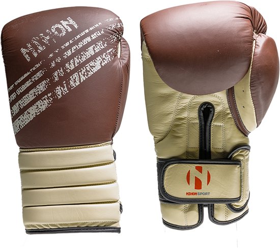 Nihon Gants de boxe cuir Trad KICKBOXPRO cuir marron (Taille: 10OZ) | bol