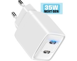 35w Dubbele usb C Adapter 2 usb C Poorten – Dynamische Stroomverdeling – Slimme usb C Oplader – Snellader – PPS Fast Charger