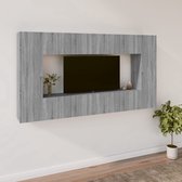 The Living Store Televisiemeubelset - Klassiek - TV-meubel - 80x30x30 cm - 30.5x30x60 cm - Grijs sonoma eiken