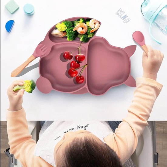 Assiette bébé bol, nourriture pour bébé, vaisselle, mini set de table en  silicone pour