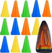 BRAMBLE 12 cônes (23 cm) en 4 couleurs - Cônes pour le Sport, la circulation, l'entraînement de football - Perfect pour une utilisation avec les Enfants, à l'intérieur et à l'extérieur