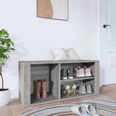 The Living Store Schoenenkast - Elegant - Opbergruimte - 100 x 35 x 45 cm - Ken- Grijs Sonoma Eiken - Materiaal- Bewerkt hout