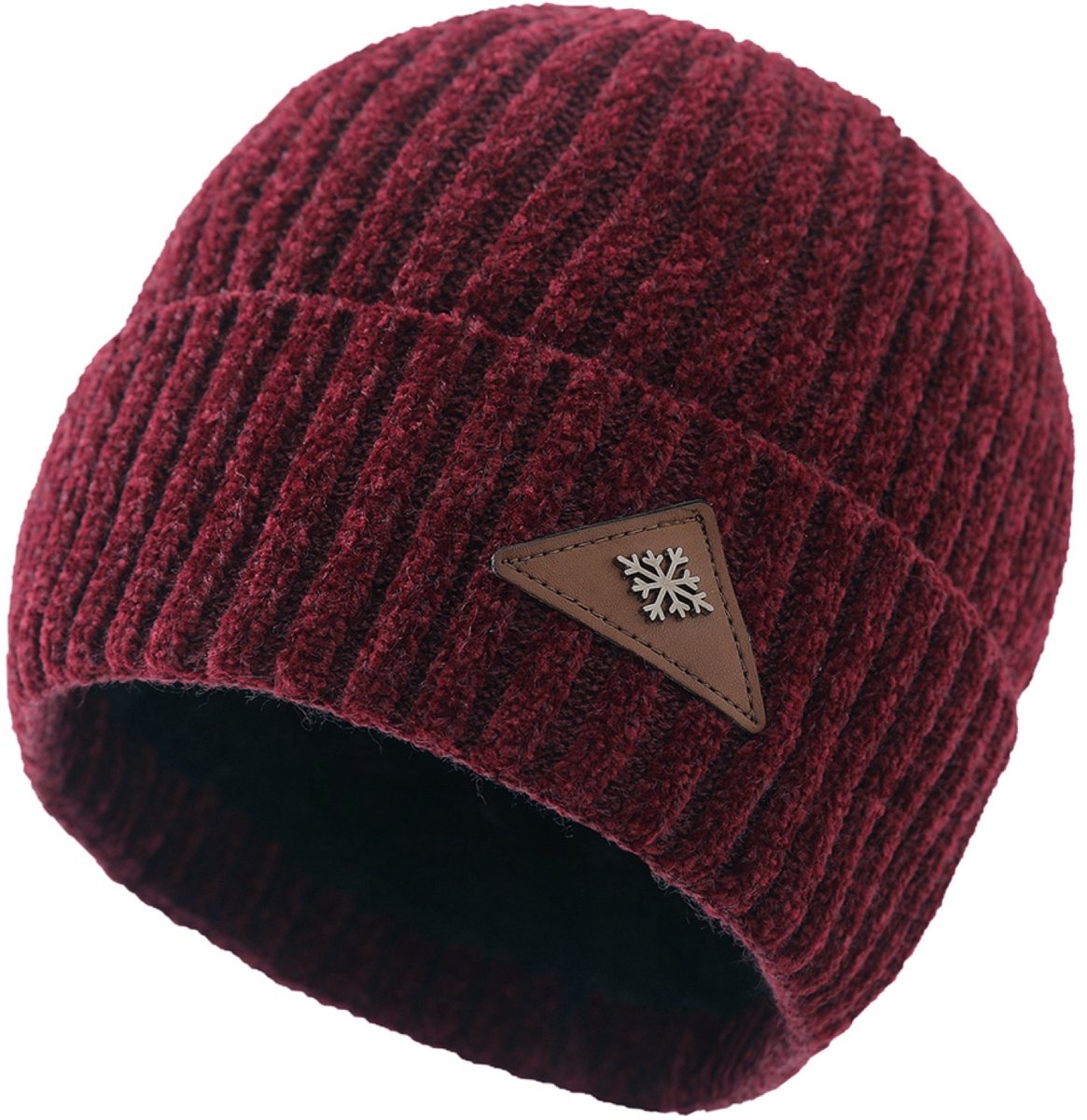 Su.B.dgn Muts- Muts Heren- Muts Dames- Beanie- Fleece Voering- Ski Muts- Elastische- One Size- Rood