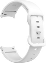 Siliconen bandje - geschikt voor Samsung Galaxy Watch 6 / Watch 6 Classic / Watch 5 / Watch 5 Pro / Watch 4 / Watch 4 Classic - wit