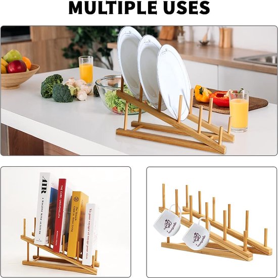 YBEATY Houten Plaat Stands voor Display Bamboe Fotolijst Houder 7 Tafelblad Ezels Frame Opvouwbare Display Stand Tafelblad Art Houder Boek Schotel Decoratief voor Schotel Schotel Boek Foto Plaque
